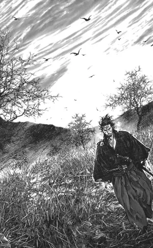 Vagabond Manga Warrior Amongst Birds Wallpaper