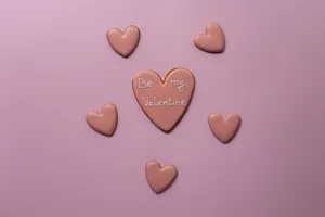 Valentine Pastel Pink Heart Sugar Cookies Wallpaper