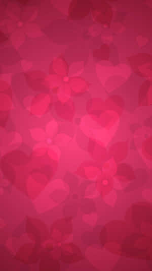 Valentine's Day Background With Hearts And Flowers Wallpaper