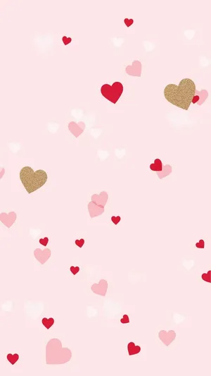 Valentine's Day Background With Hearts Wallpaper