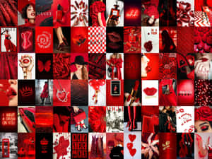 Valentine's Day Collage With Many Red Pictures Wallpaper