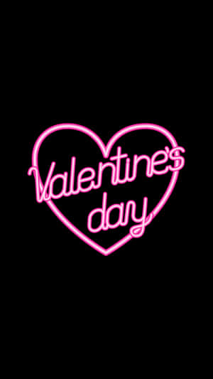 Valentine's Day Phone Pink Neon Light Wallpaper