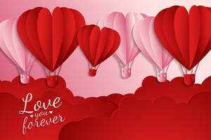 Valentine's Hot Air Balloons Wallpaper