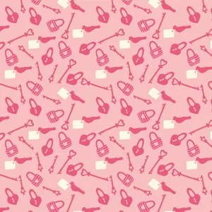 Valentine's Lock And Key Pattern Wallpaper