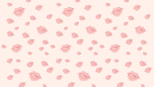 Valentines Day Desktop Pink Lips Wallpaper