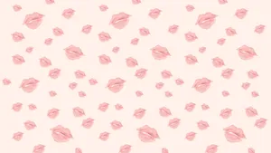 Valentines Day Desktop Pink Lips Wallpaper