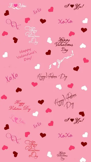 Valentines Day Pink Hearts Iphone Wallpaper