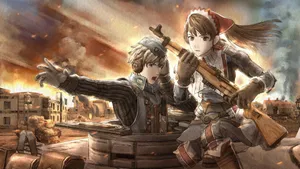 Valkyria Chronicles Couple In War Wallpaper