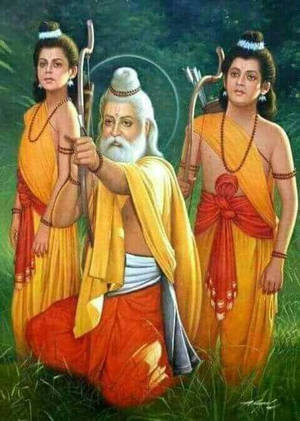 Valmiki Mentoring A Young Archer Wallpaper