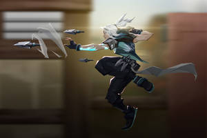 Valorant Jett Mid Air Blade Storm Wallpaper