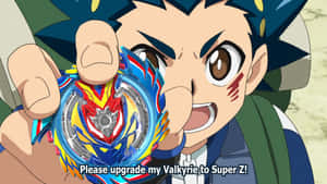 Valt Aoi Holding Valkyrie Beyblade Wallpaper