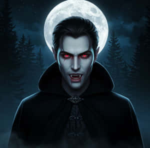 Vampire Under Full Moon Wallpaper