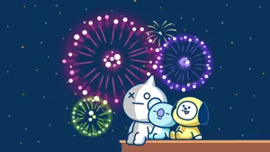 Van Bt21 Fireworks Wallpaper