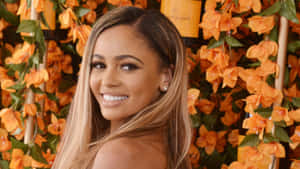 Vanessa Morgan Floral Backdrop Smile Wallpaper