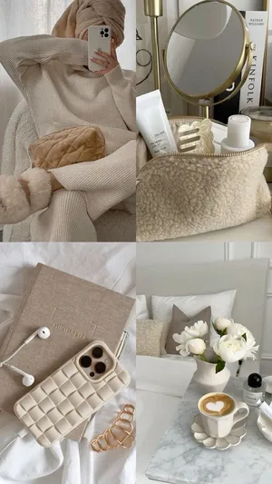 Vanilla Girl Aesthetic Collage Wallpaper