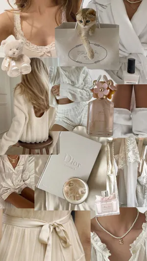 Vanilla Girl Aesthetic_ Collage Wallpaper