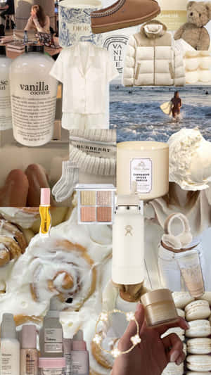 Vanilla Girl Aesthetic Collage Wallpaper