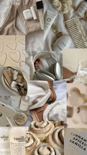Vanilla Girl Aesthetic Collage Wallpaper