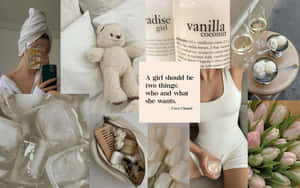 Vanilla Girl Aesthetic Collage Wallpaper