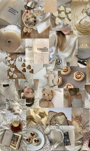 Vanilla Toned Collage Aesthetic Wallpaper