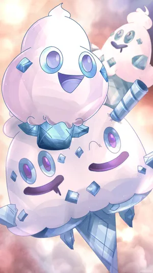 Vanillite, Vanillish, And Vanilluxe Pokemon Phone Wallpaper