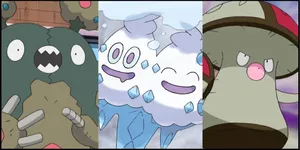 Vanilluxe With Garbodor Amoonguss Pokemon Wallpaper