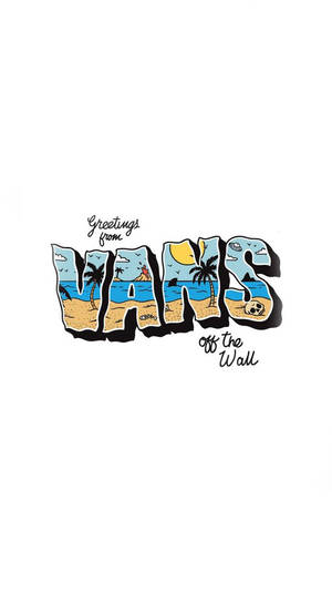 Vans Logo Representing Off-the-wall Beach Style Wallpaper