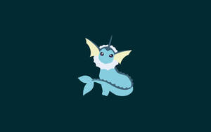 Vaporeon On Deep Teal Wallpaper