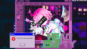 Vaporwave Anime Head Empty Wallpaper