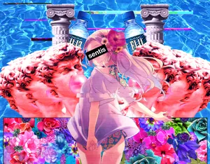 Vaporwave Anime Lady Wallpaper
