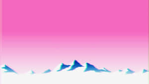 Vaporwave_ Mountain_ Silhouette Wallpaper