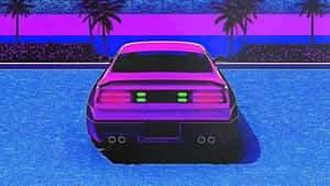 Vaporwave Retro Car Sunset4 K U H D Wallpaper