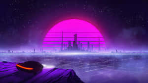 Vaporwave Sunset Cityscape4 K U H D Wallpaper