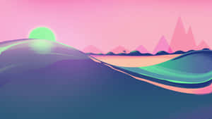 Vaporwave Sunset Landscape4 K U H D Wallpaper