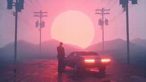 Vaporwave_ Sunset_ Retro_ Car_4 K_ U H D.jpg Wallpaper