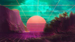 Vaporwave Sunset Retro Futurism4 K U H D Wallpaper