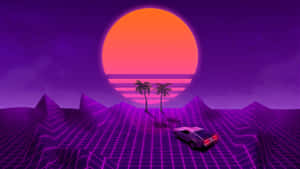 Vaporwave Sunset Retro Synthwave4 K U H D Wallpaper