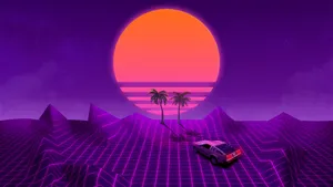 Vaporwave Sunset Retro Synthwave4 K U H D Wallpaper
