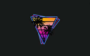 Vaporwave Triangle Palm Silhouette4 K U H D Wallpaper