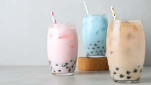 Variety Boba Tea Glasses Wallpaper