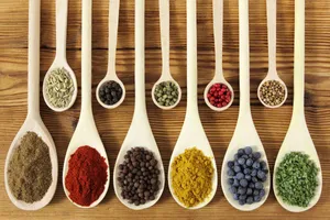 Varietyof Spiceson Wooden Spoons Wallpaper