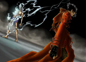 Vash Versus Disintegrating Opponent Trigun Wallpaper