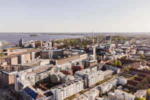 Vasteras City Aerial View Sweden Wallpaper