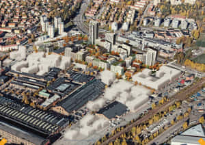 Vasteras City Aerial View Sweden Wallpaper