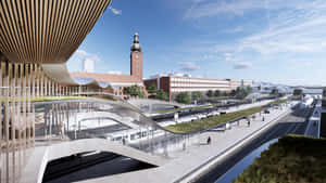 Vasteras Modern Transport Hub Design Wallpaper