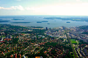 Vasteras Sweden Aerial View Wallpaper