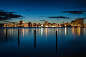 Vasteras Sweden Night Skyline Wallpaper