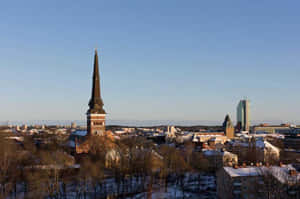 Vasteras Sweden Winter Skyline Wallpaper