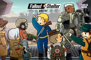 Vault Residents In Fallout Shelter Wallpaper
