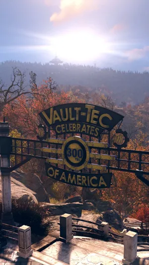 Vault Tec Celebrates America Sign Wallpaper